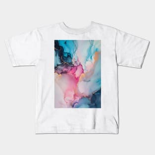 Blushing Sky - Abstract Alcohol Ink Art Kids T-Shirt